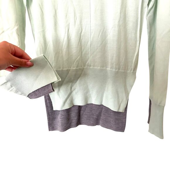 SAINT ART Carla Merino Wool Sweater Aqua Grey Medium - Picture 3 of 3